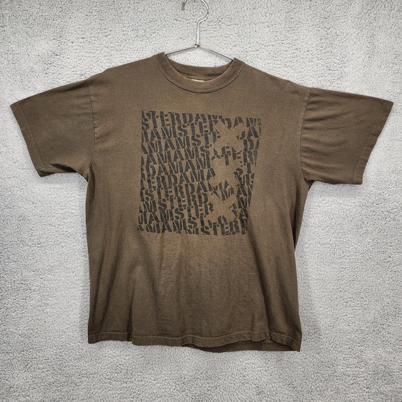 4TOPS Other - Vintage Amsterdam Holland Graphic T Shirt Mens‎ XL Olive Green Tourist Tee